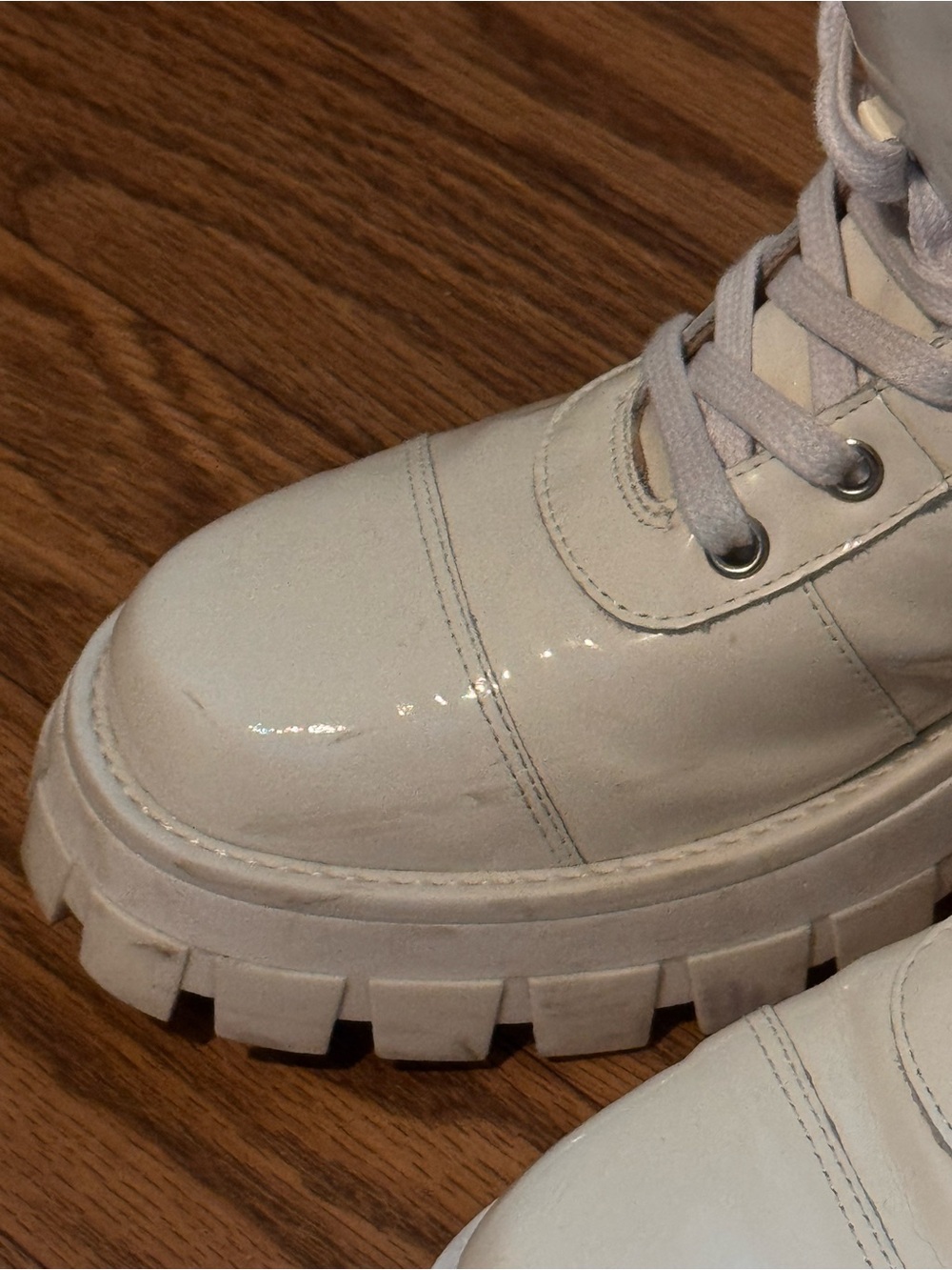 Schutz White Sutton Lace-Up Boots - Picture 6 of 7